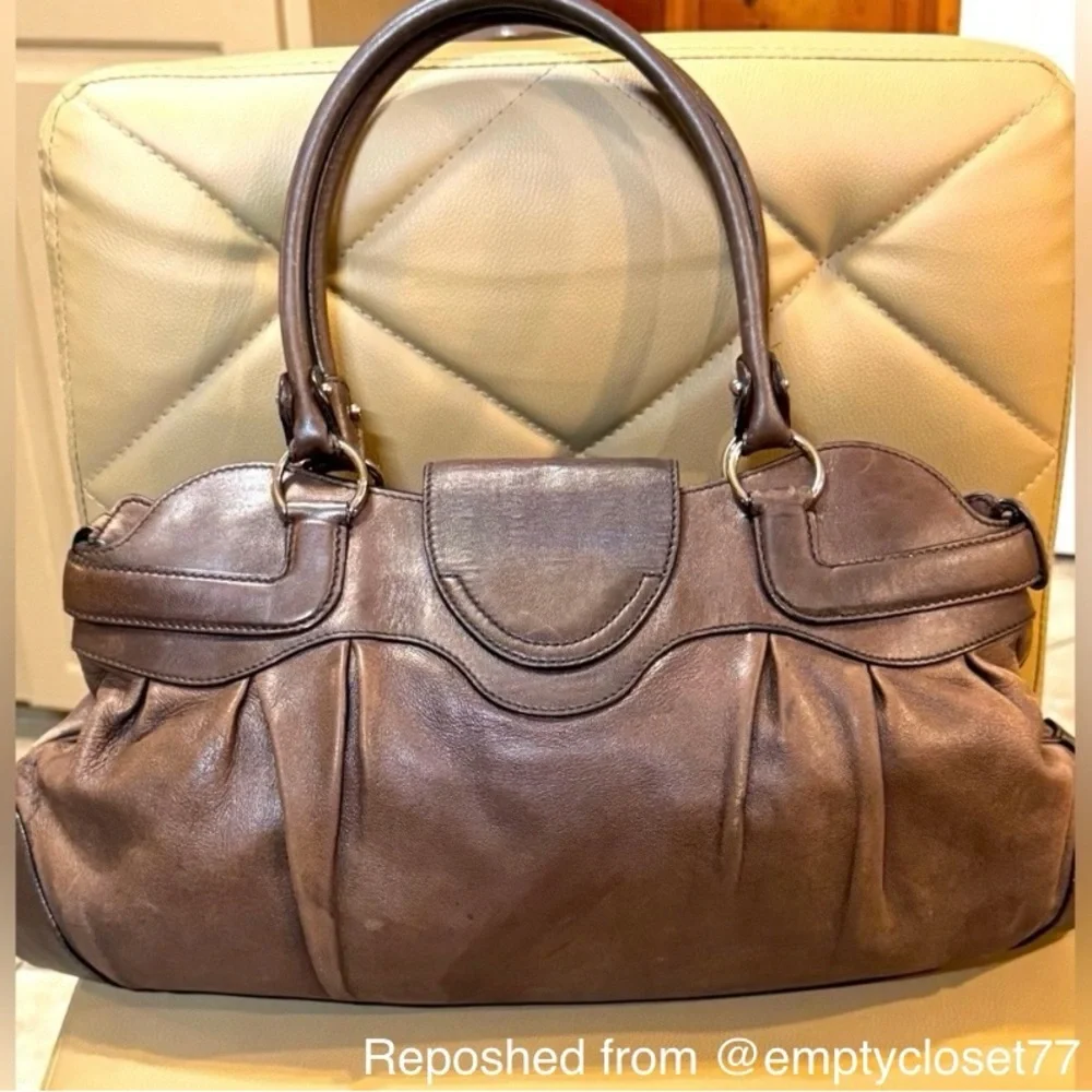 Salvatore Ferragamo Gancini Satchel in Brown Leather - Picture 2 of 16